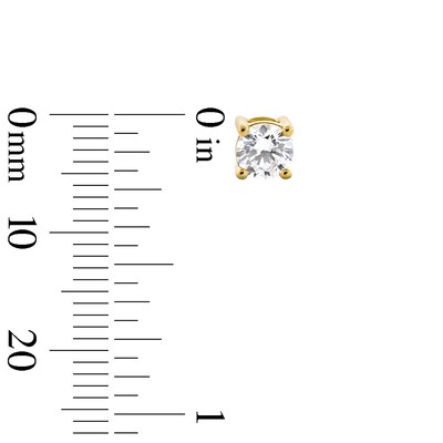 CT. T.W. Certified Lab-Created Diamond Solitaire Stud Earrings in Sterling Silver with 10K Gold Plate (I/SI2