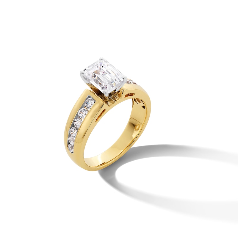 Main Image 1 of 1.95 CT. T.W. Emerald-Cut Certified Lab-Grown Diamond Engagement Ring in 14K Gold (F/VS2)