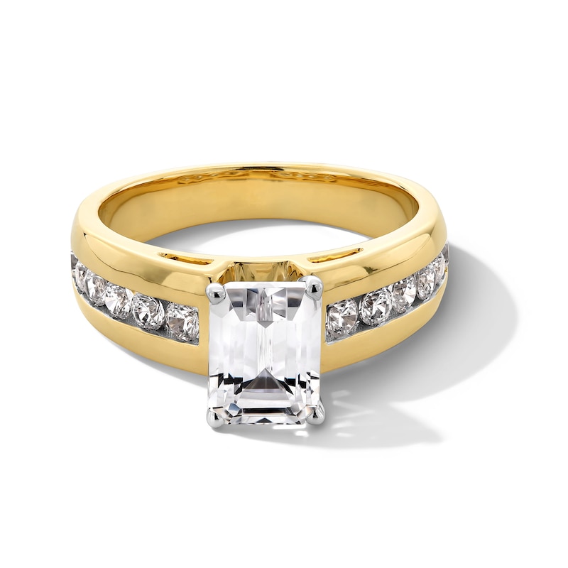 Main Image 3 of 1.95 CT. T.W. Emerald-Cut Certified Lab-Grown Diamond Engagement Ring in 14K Gold (F/VS2)