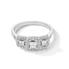 Thumbnail Image 1 of 0.50 CT. T.W. Princess-Cut Diamond Cushion Frame Past Present Future® Engagement Ring in 10K White Gold