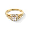 Thumbnail Image 1 of 0.50 CT. T.W. Quad Princess-Cut Diamond Cushion-Shaped Frame Engagement Ring in 10K Gold