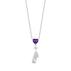 Thumbnail Image 1 of Disney Treasures Winnie the Pooh Heart-Shaped Amethyst and Diamond Eeyore Necklace in Sterling Silver and 10K Rose Gold