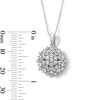 Thumbnail Image 4 of 0.60 CT. T.W. Multi-Diamond Sunburst Frame Pendant in 10K White Gold