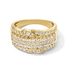 Thumbnail Image 1 of 1.00 CT. T.W. Certified Lab-Grown Diamond Multi-Row Border Band in Sterling Silver with 10K Gold Plate (I/SI2)