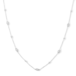 0.60 CT. T.W. Marquise-Cut Certified Lab-Grown Diamond Station Necklace in 10K White Gold (F/SI2) - 20”