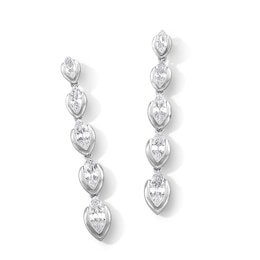3.00 CT. T.W. Journey Marquise-Cut Certified Lab-Grown Diamond Linear Drop Earrings in 10K White Gold (F/VS2)