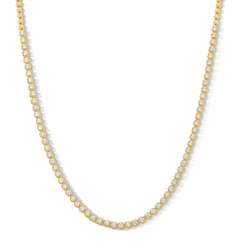 Main Image 1 of 2.00 CT. T.W. Certified Lab-Grown Diamond Line Necklace in Sterling Silver with 10K Gold Plate (I/SI2)