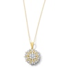 Thumbnail Image 1 of 0.60 CT. T.W. Multi-Diamond Sunburst Frame Pendant in 10K Gold