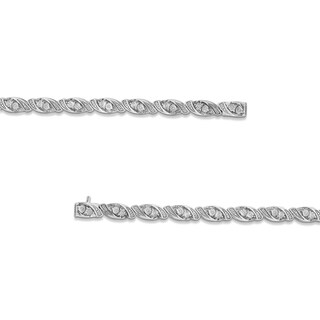 0.25 CT. T.W. Diamond Marquise Link Bracelet in Sterling Silver - 7.25”