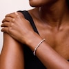 Thumbnail Image 2 of 0.25 CT. T.W. Diamond Station Link Bracelet in Sterling Silver - 7.25”