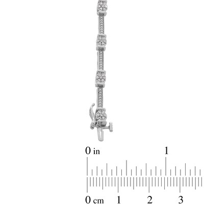 0.25 CT. T.W. Diamond Station Link Bracelet in Sterling Silver - 7.25”