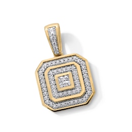 0.75 CT. T.W. Square-Cut Certified Lab-Grown Diamond Double Frame Necklace Charm in 10K Gold (F/SI2)