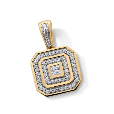 0.75 CT. T.W. Square-Cut Certified Lab-Created Diamond Double Frame Necklace Charm in 10K Gold (F/SI2)