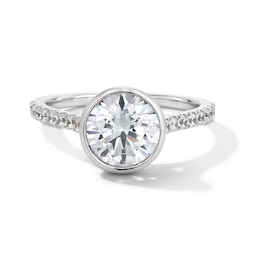 2.30 CT. T.W. Certified Lab-Grown Diamond Bezel-Set Engagement Ring in 14K White Gold (F/VS2)