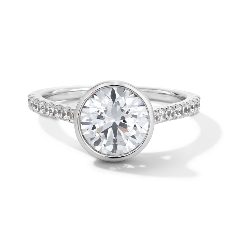 Main Image 1 of 2.30 CT. T.W. Certified Lab-Grown Diamond Bezel-Set Engagement Ring in 14K White Gold (F/VS2)