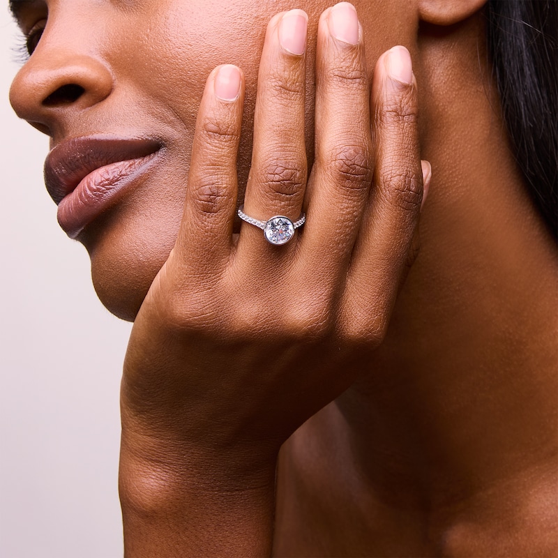 Main Image 2 of 2.30 CT. T.W. Certified Lab-Grown Diamond Bezel-Set Engagement Ring in 14K White Gold (F/VS2)