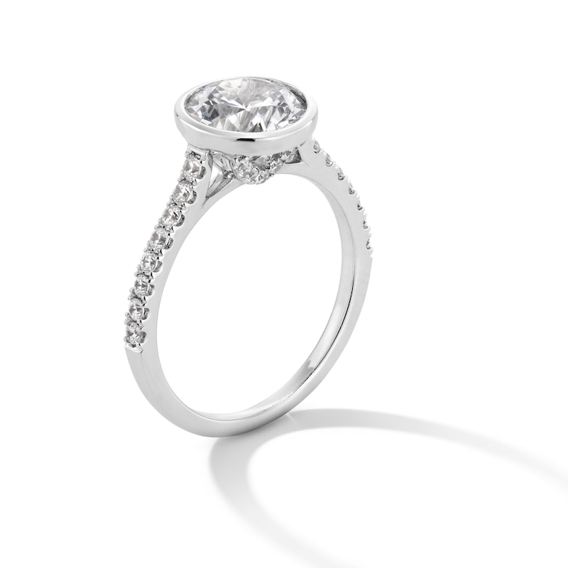 Main Image 3 of 2.30 CT. T.W. Certified Lab-Grown Diamond Bezel-Set Engagement Ring in 14K White Gold (F/VS2)