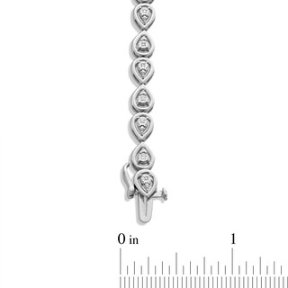0.10 CT. T.W. Diamond Pear-Shaped Mirror Link Bracelet in Sterling Silver - 7.25”