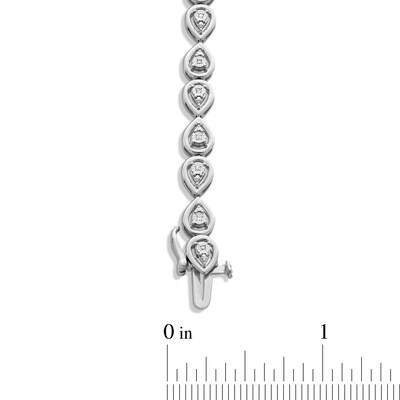 0.10 CT. T.W. Diamond Pear-Shaped Mirror Link Bracelet in Sterling Silver - 7.25”