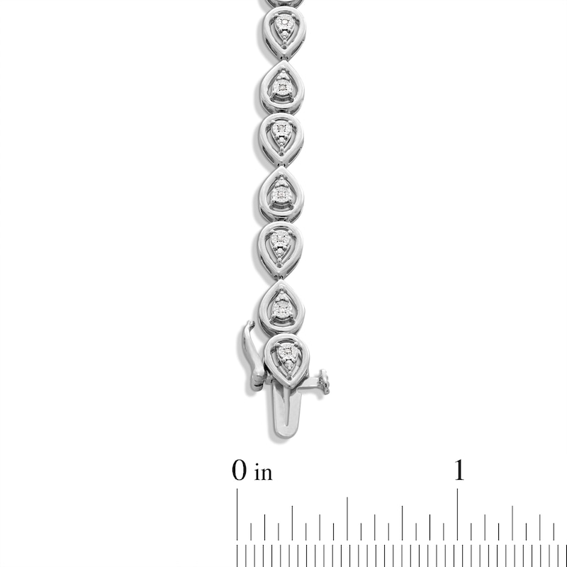 Main Image 3 of 0.10 CT. T.W. Diamond Pear-Shaped Mirror Link Bracelet in Sterling Silver - 7.25”