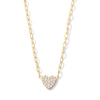 Thumbnail Image 1 of 0.23 CT. T.W. Diamond Heart Necklace in Sterling Silver with 14K Gold Plate