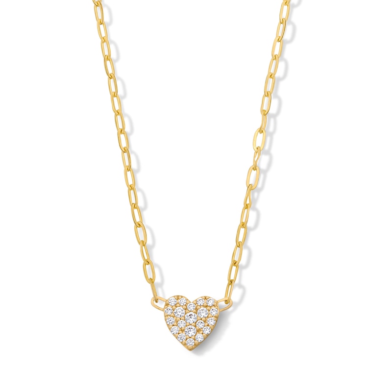 0.23 CT. T.W. Diamond Heart Necklace in Sterling Silver with 14K Gold Plate