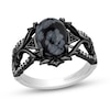 Thumbnail Image 1 of Enchanted Disney Villains Maleficent Oval Obsidian and 0.145 CT. T.W. Diamond Thorns Ring in Sterling Silver
