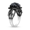 Thumbnail Image 2 of Enchanted Disney Villains Maleficent Oval Obsidian and 0.145 CT. T.W. Diamond Thorns Ring in Sterling Silver