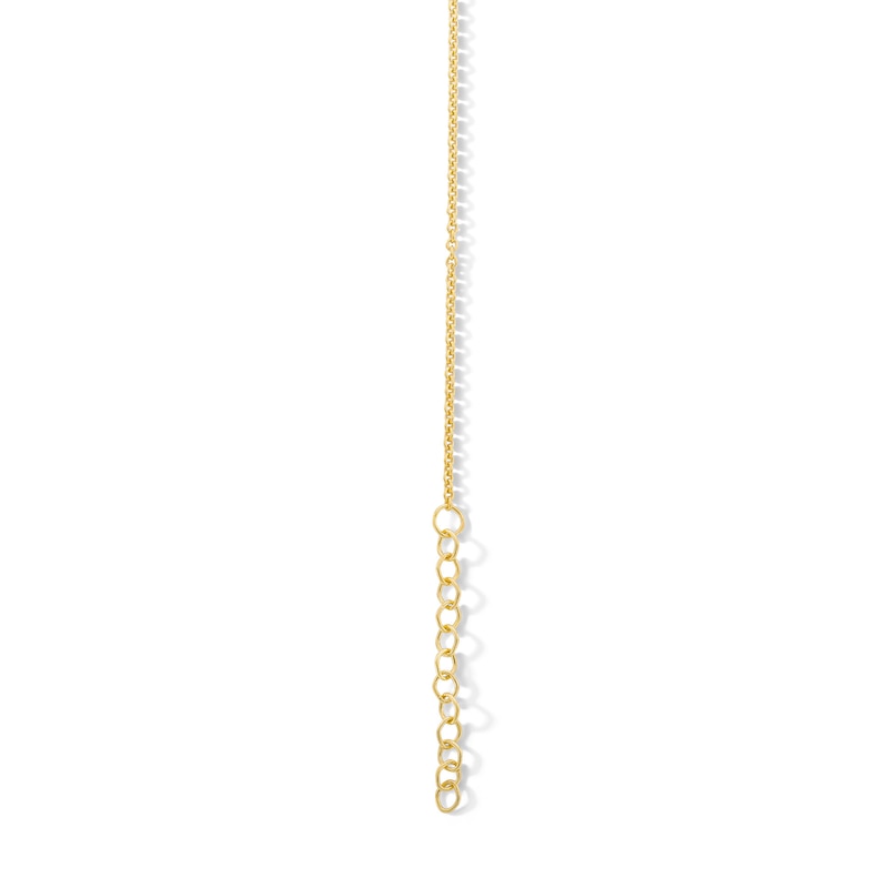 Main Image 2 of 0.05 CT. T.W. Diamond Sideways Cross Anklet in Sterling Silver with 10K Gold Plate - 10”
