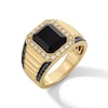 Thumbnail Image 3 of EFFY™ Collection Emerald-Cut Onyx with 0.58 CT. T.W. Black and White Diamond Frame Ring in 14K Gold