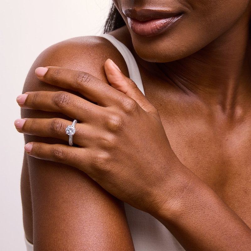 Main Image 2 of 2.50 CT. T.W. Certified Lab-Grown Diamond Vintage-Style Engagement Ring in 14K White Gold (F/VS2)