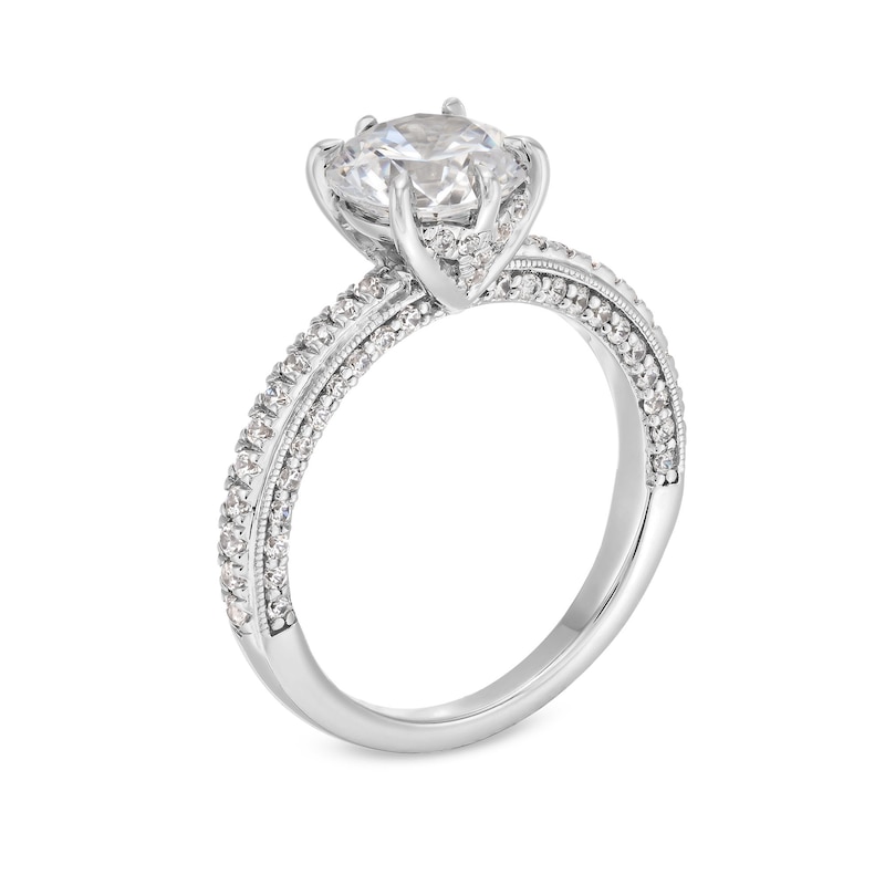 Main Image 3 of 2.50 CT. T.W. Certified Lab-Grown Diamond Vintage-Style Engagement Ring in 14K White Gold (F/VS2)