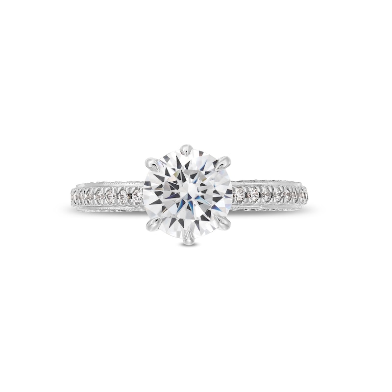 Main Image 4 of 2.50 CT. T.W. Certified Lab-Grown Diamond Vintage-Style Engagement Ring in 14K White Gold (F/VS2)