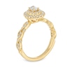 Thumbnail Image 3 of 0.60 CT. T.W. Oval Diamond Double Frame Twist Shank Vintage-Style Engagement Ring in 14K Gold