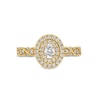 Thumbnail Image 4 of 0.60 CT. T.W. Oval Diamond Double Frame Twist Shank Vintage-Style Engagement Ring in 14K Gold