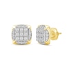 Thumbnail Image 1 of 0.50 CT. T.W. Cushion-Shaped Certified Lab-Created Multi-Diamond Frame Stud Earrings in 10K Gold (F/SI2)