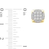 Thumbnail Image 4 of 0.50 CT. T.W. Cushion-Shaped Certified Lab-Created Multi-Diamond Frame Stud Earrings in 10K Gold (F/SI2)