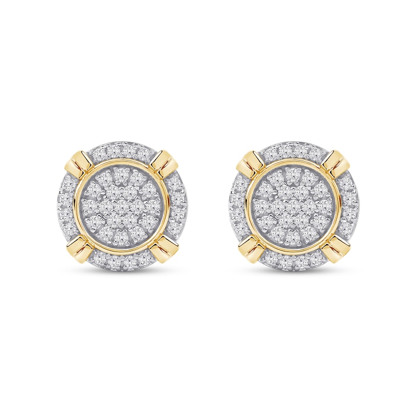 Main Image 3 of 0.50 CT. T.W. Certified Lab-Created Multi-Diamond Frame Stud Earrings in 10K Gold (F/SI2)