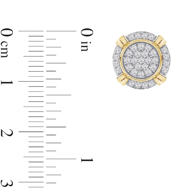 Main Image 4 of 0.50 CT. T.W. Certified Lab-Created Multi-Diamond Frame Stud Earrings in 10K Gold (F/SI2)