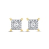 Thumbnail Image 3 of 0.10 CT. T.W. Certified Lab-Grown Diamond Miracle Square Frame Solitaire Stud Earrings in 10K Gold (F/SI2)