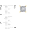 Thumbnail Image 4 of 0.10 CT. T.W. Certified Lab-Grown Diamond Miracle Square Frame Solitaire Stud Earrings in 10K Gold (F/SI2)