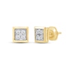 Thumbnail Image 1 of 0.25 CT. T.W. Certified Lab-Grown Diamond Square Frame Stud Earrings in 10K Gold (F/SI2)