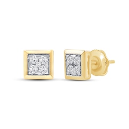 0.25 CT. T.W. Certified Lab-Grown Diamond Square Frame Stud Earrings in 10K Gold (F/SI2)