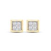 Thumbnail Image 3 of 0.25 CT. T.W. Certified Lab-Grown Diamond Square Frame Stud Earrings in 10K Gold (F/SI2)