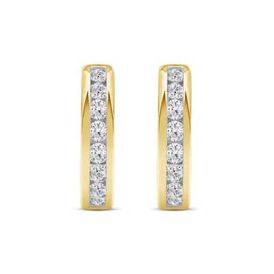 0.50 CT. T.W. Certified Lab-Created Diamond Channel-Set Hoop Earrings in 10K Gold (F/SI2)