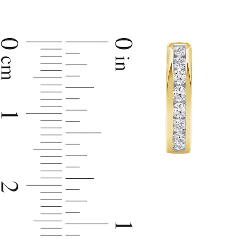 Main Image 4 of 0.50 CT. T.W. Certified Lab-Grown Diamond Channel-Set Hoop Earrings in 10K Gold (F/SI2)