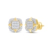 Thumbnail Image 1 of 0.33 CT. T.W. Cushion-Shaped Multi-Diamond Compass Points Frame Stud Earrings in 10K Gold