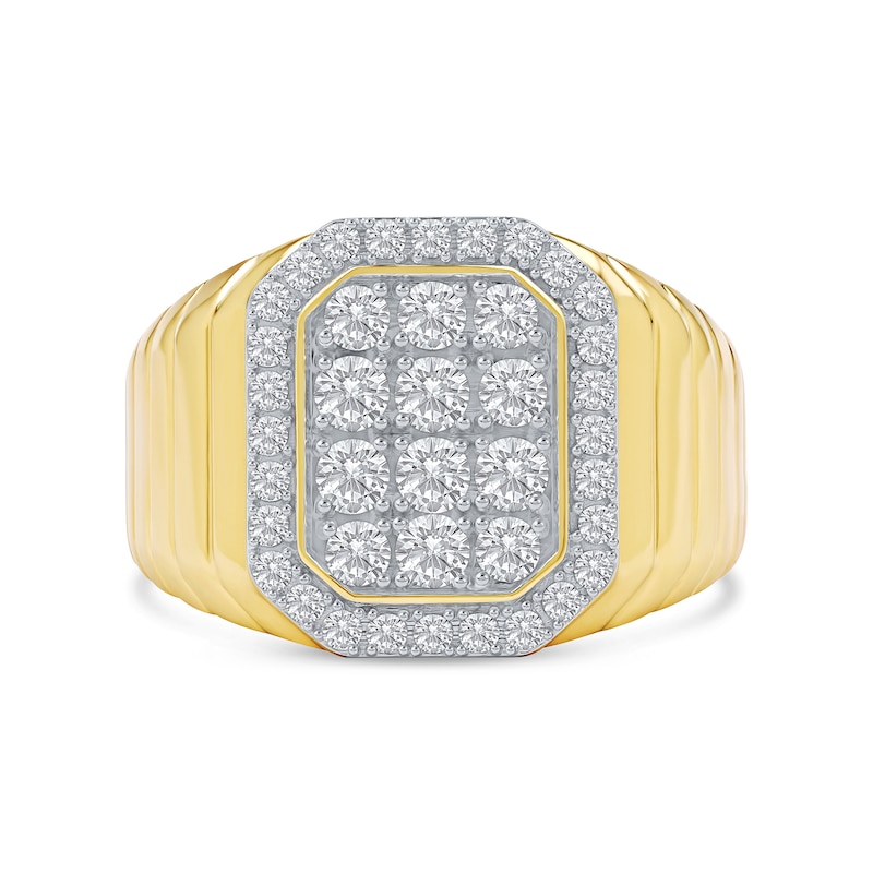 Main Image 3 of 1.25 CT. T.W. Certified Lab-Grown Multi-Diamond Octagon Frame Ring in 10K Gold (F/SI2)