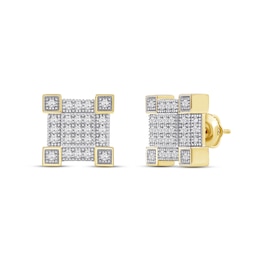 0.40 CT. T.W. Square Multi-Diamond Frame Stud Earrings in 10K Gold