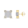 Thumbnail Image 2 of 0.40 CT. T.W. Square Multi-Diamond Frame Stud Earrings in 10K Gold